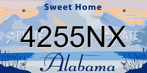 4255NX Alabama License Plate