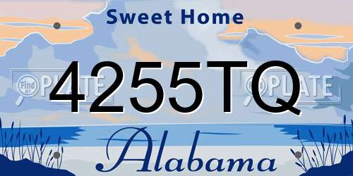 4255TQ Alabama License Plate