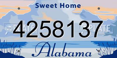 4258137 Alabama License Plate