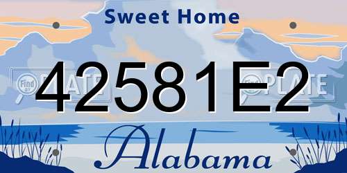 42581E2 Alabama License Plate