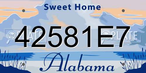 42581E7 Alabama License Plate