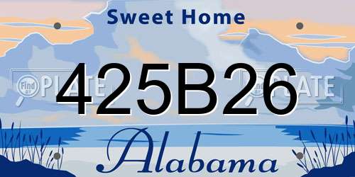 425B26 Alabama License Plate