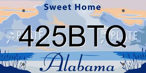 425BTQ Alabama License Plate