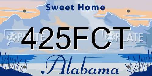 425FCT Alabama License Plate