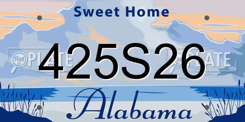 425S26 Alabama License Plate