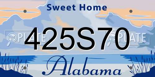 425S70 Alabama License Plate