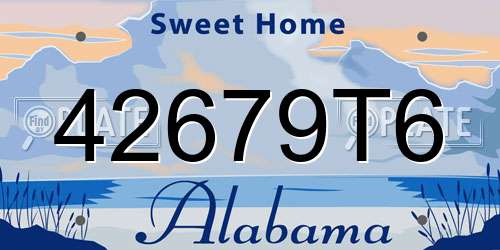 42679T6 Alabama License Plate