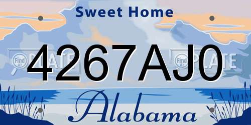4267AJ0 Alabama License Plate