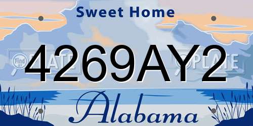 4269AY2 Alabama License Plate