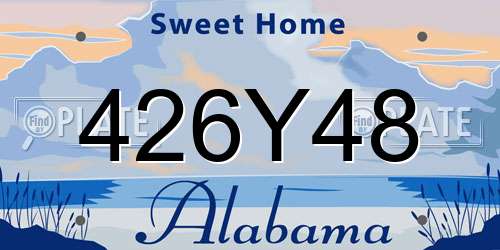 426Y48 Alabama License Plate