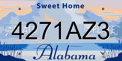 4271AZ3 Alabama License Plate