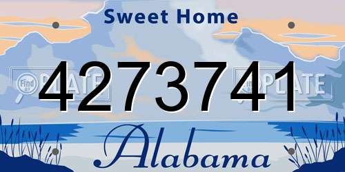 4273741 Alabama License Plate
