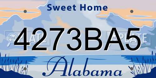 4273BA5 Alabama License Plate