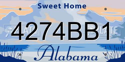 4274BB1 Alabama License Plate