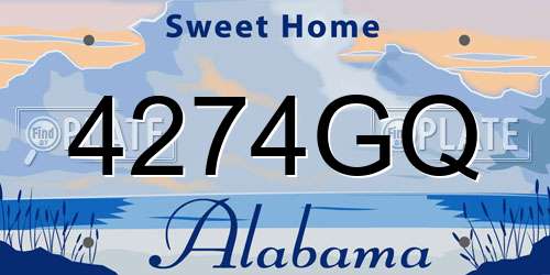 4274GQ Alabama License Plate