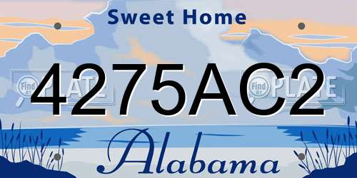 4275AC2 Alabama License Plate