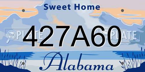 427A60 Alabama License Plate