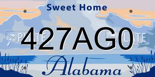 427AG0 Alabama License Plate