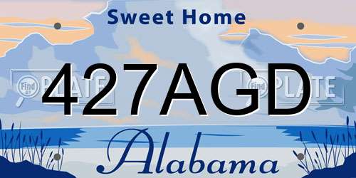 427AGD Alabama License Plate