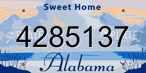 4285137 Alabama License Plate