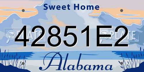 42851E2 Alabama License Plate