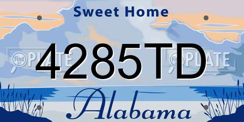 4285TD Alabama License Plate