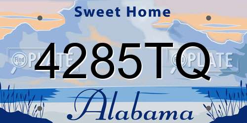 4285TQ Alabama License Plate