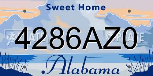 4286AZ0 Alabama License Plate