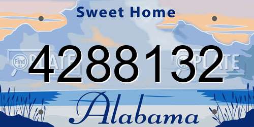 4288132 Alabama License Plate