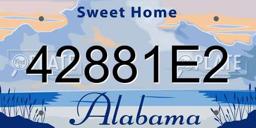 42881E2 Alabama License Plate