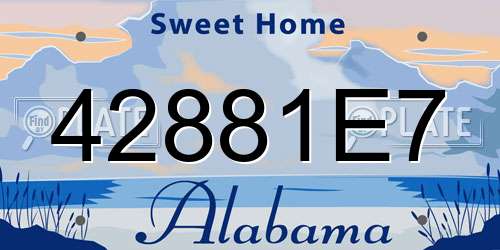 42881E7 Alabama License Plate