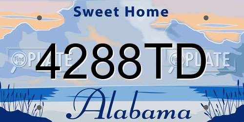 4288TD Alabama License Plate