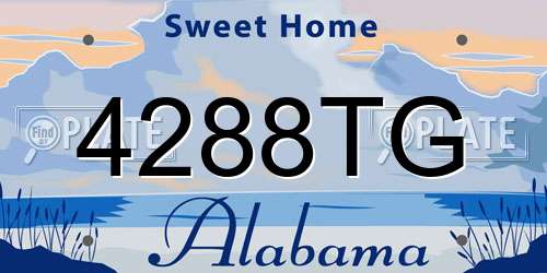 4288TG Alabama License Plate
