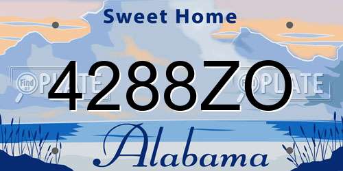 4288ZO Alabama License Plate