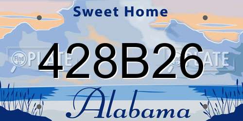428B26 Alabama License Plate
