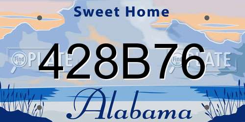 428B76 Alabama License Plate