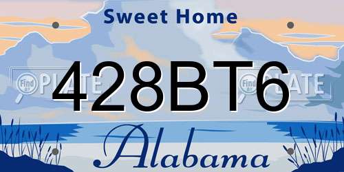 428BT6 Alabama License Plate
