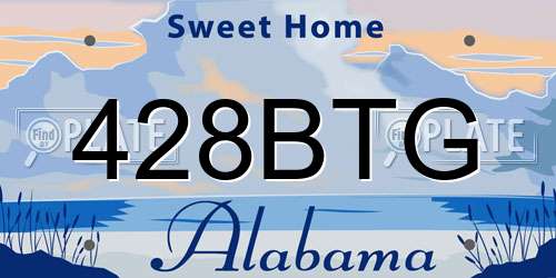 428BTG Alabama License Plate