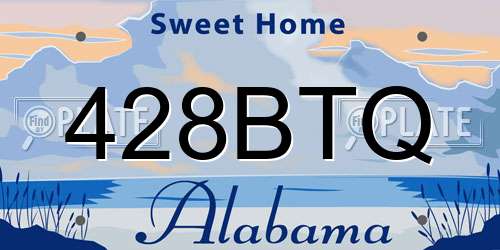 428BTQ Alabama License Plate