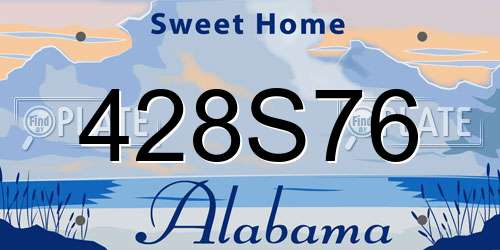 428S76 Alabama License Plate
