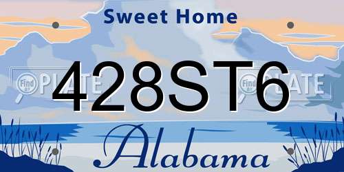 428ST6 Alabama License Plate