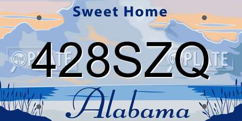 428SZQ Alabama License Plate
