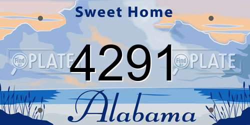 4291 Alabama License Plate