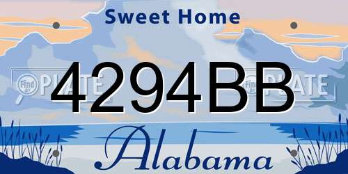 4294BB Alabama License Plate