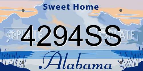 4294SS Alabama License Plate