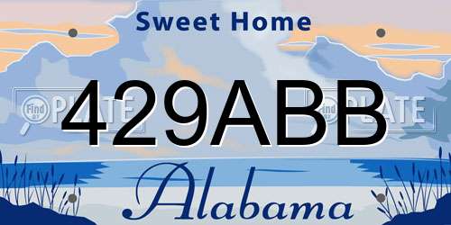 429ABB Alabama License Plate