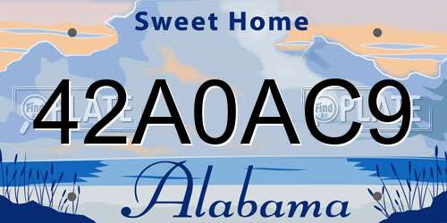 42A0AC9 Alabama License Plate