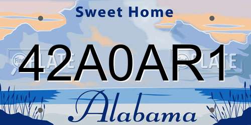 42A0AR1 Alabama License Plate