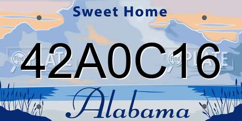 42A0C16 Alabama License Plate