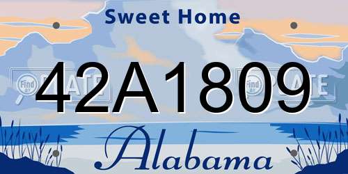 42A1809 Alabama License Plate